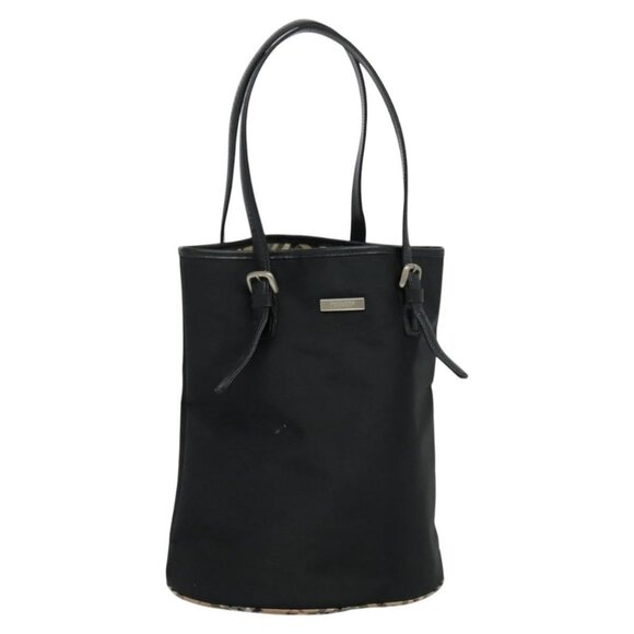 Burberrys Blue Label Tote Bag Nylon Black Auth BA974 - Picture 1 of 16
